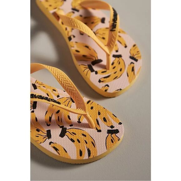 NEW Anthropologie Havaianas FarmโRio Banana Thong Sandals Flip Flops Size 9 10 - Picture 3 of 3